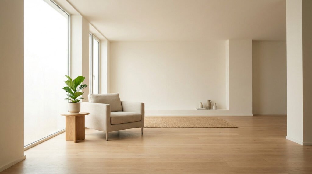 serene-minimalist-living-space-bathed-in-natural-light - Percvrance
